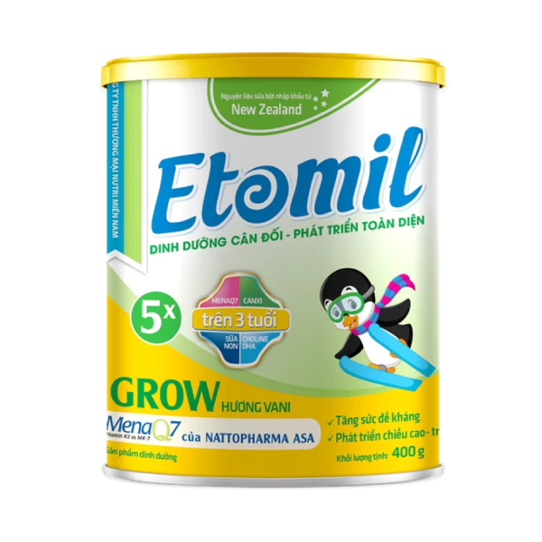 Sữa Etomil 5X Grow Giúp Bé Tăng Cường Phát Triển Chiều Cao Với MenaQ7
