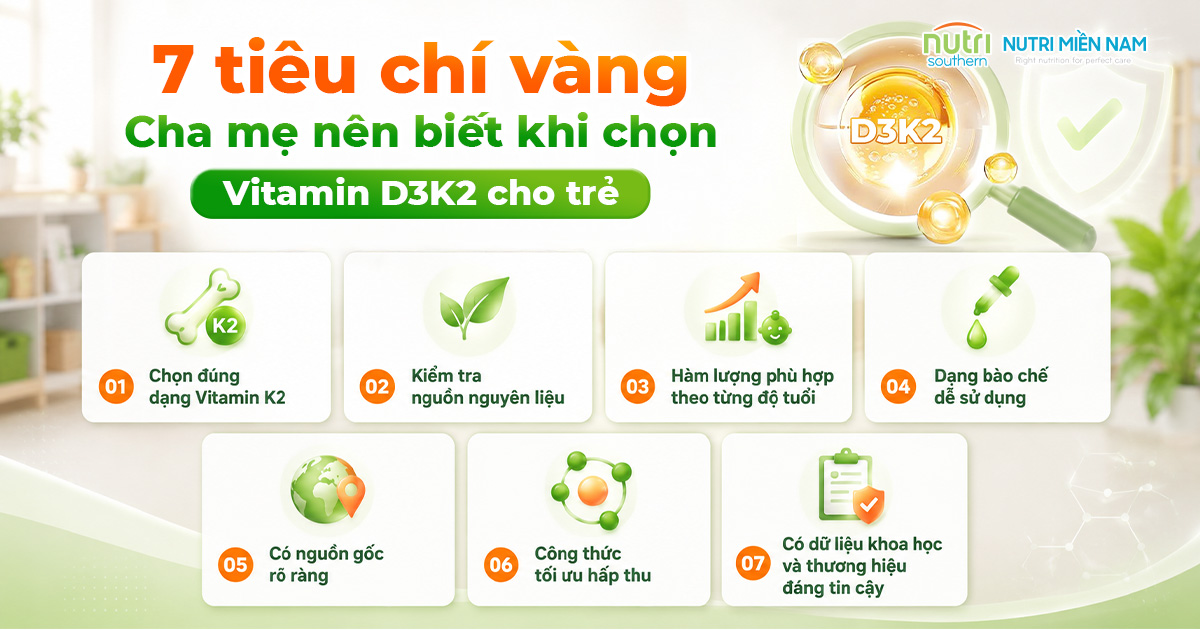 7 Tiêu Chí 'Vàng' Chọn Vitamin D3K2 Giúp Trẻ Tăng Chiều Cao Vượt Trội