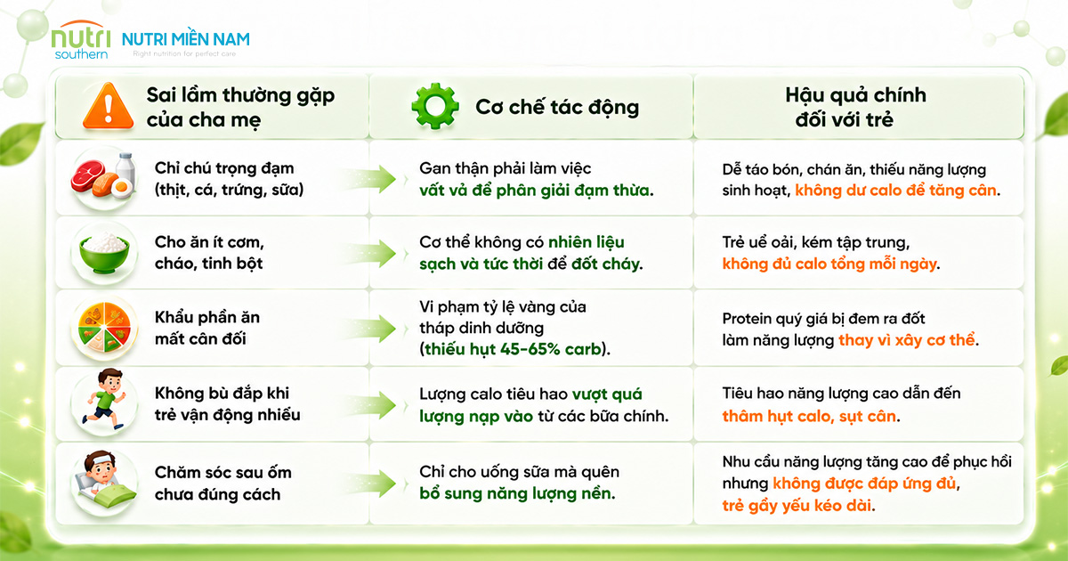 Vai Trò Của Carbohydrate Trong Quá Trình Tăng Cân Cho Trẻ