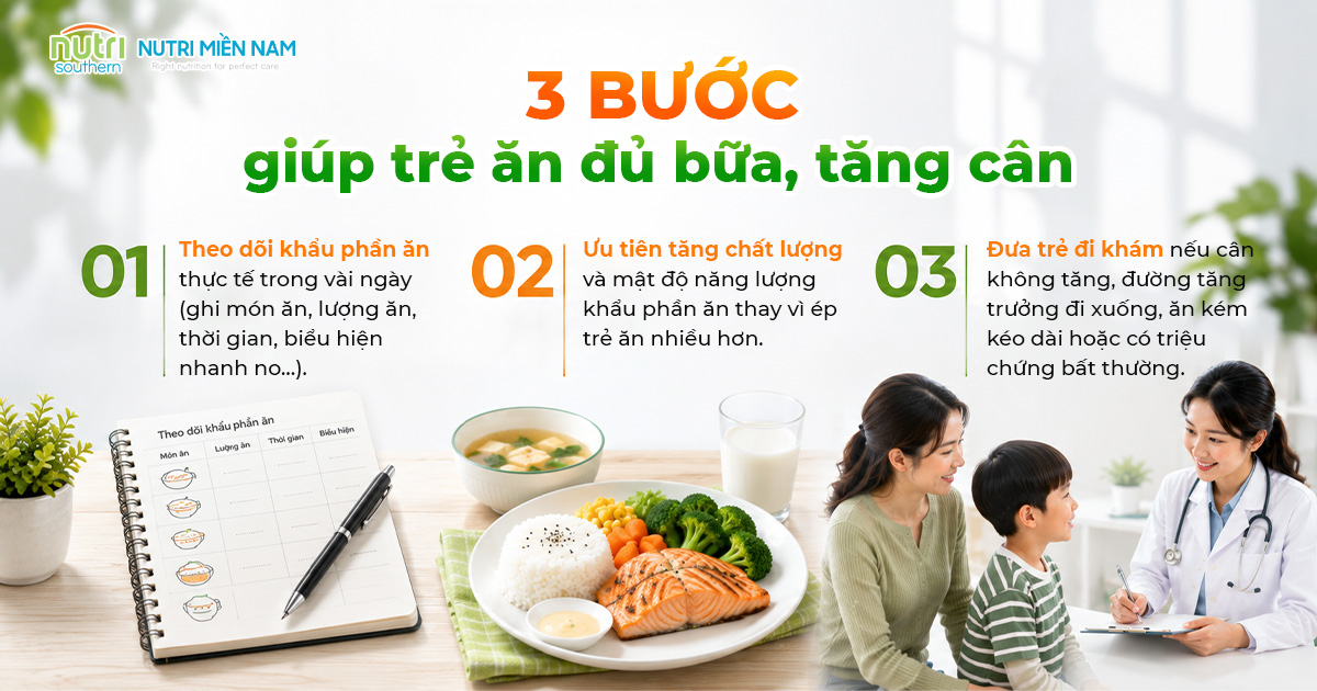 Trẻ Chậm Tăng Cân Dù Ăn Đủ 3 Bữa: Nguyên Nhân & Cách Xử Lý